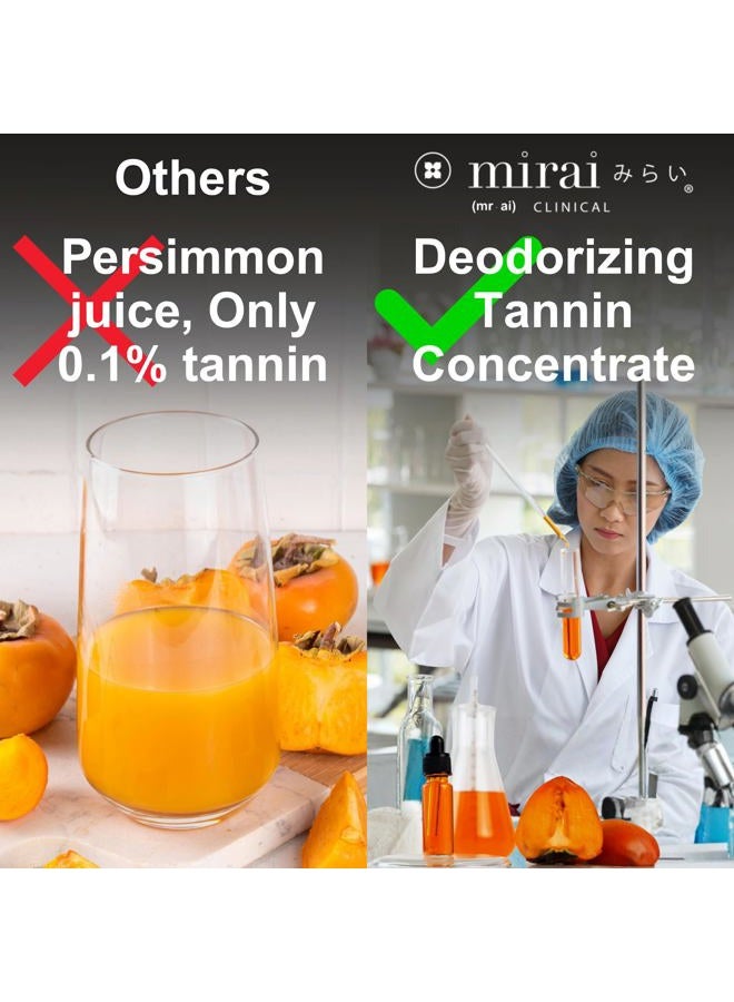 Mirai Clinical Persimmon Soap Bar for Old People Smell - Nonenal® Solution - Japanese Persimmon and Green Tea Extract - For Men and Women - Gentle on All Skin Types - Natural Body Odor Soap - Image 3