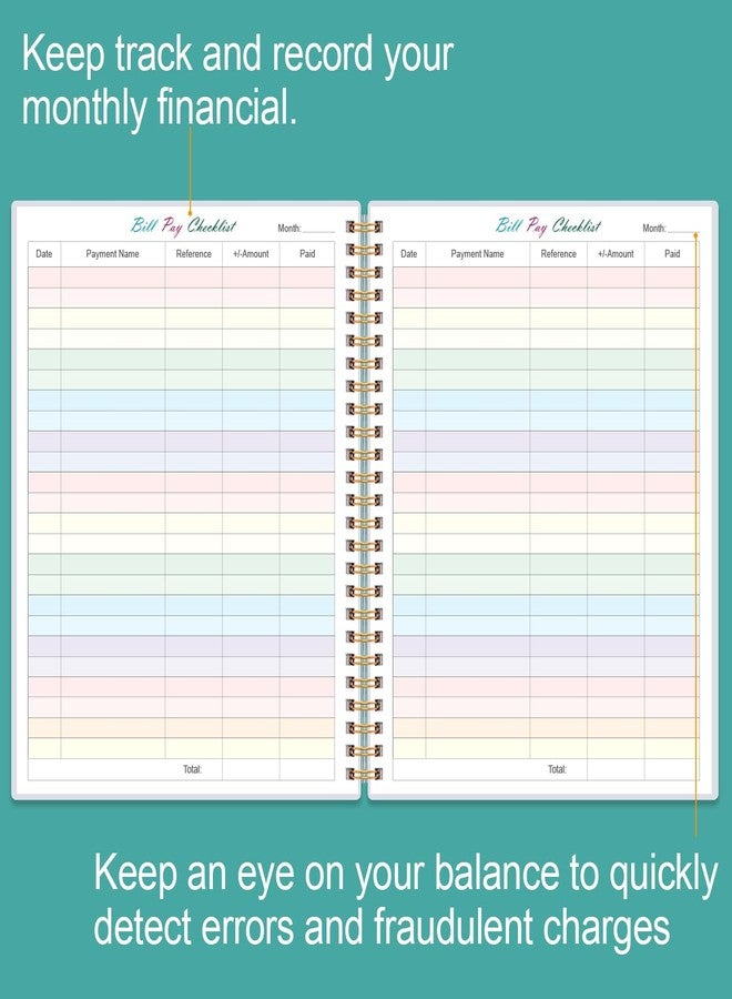 Yaridar Bill Tracker Notebook - Monthly Bill Organizer & Planner for Personal Budgeting Financial, Monthly Bill Payment Checklist, 8.5" x 11", Pink Flowers - Image 3