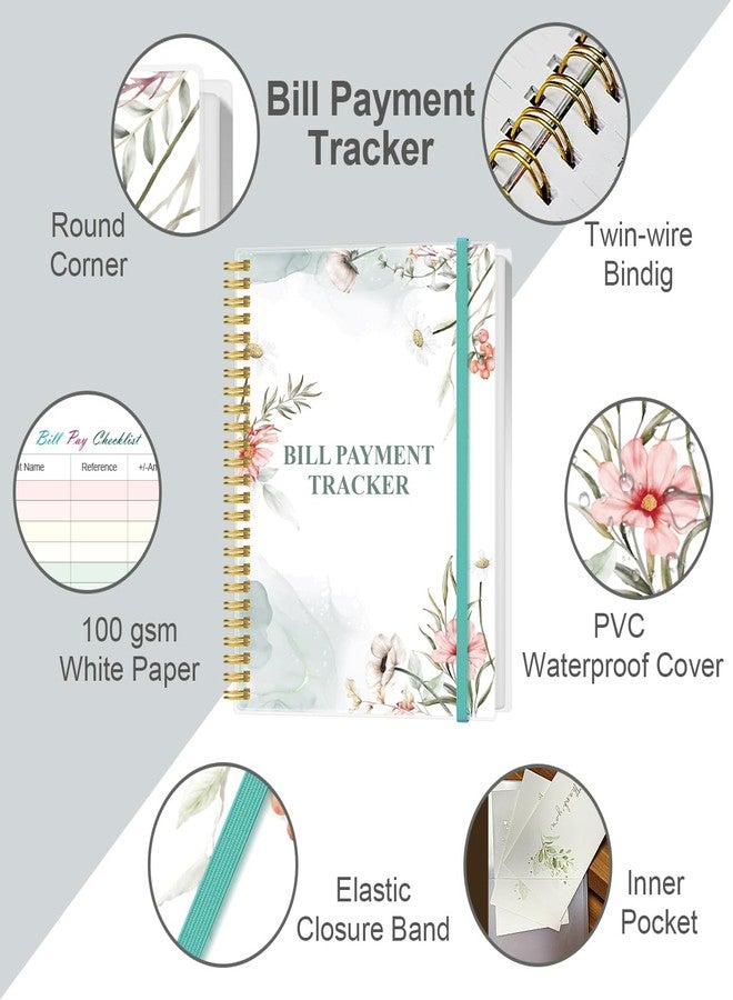 Yaridar Bill Tracker Notebook - Monthly Bill Organizer & Planner for Personal Budgeting Financial, Monthly Bill Payment Checklist, 8.5" x 11", Pink Flowers - Image 2