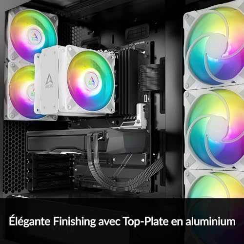 ARCTIC Freezer 36 A-RGB - Single-Tower CPU Cooler with Push-Pull, Two Pressure-optimised 120 mm P Fans and ARGB Lighting, Fluid Dynamic Bearing, 200–2000 RPM, 4 Heatpipes, incl. MX-6 Thermal Compound - Image 2