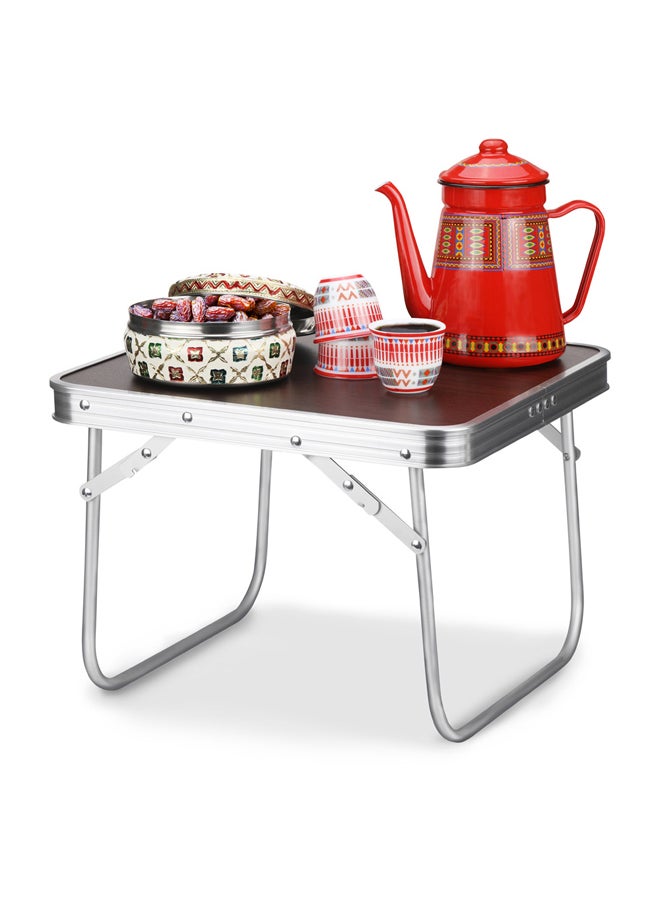 AL SANIDI Folding Aluminum Table, Brown, 40x40x29 Cm  - Image 2