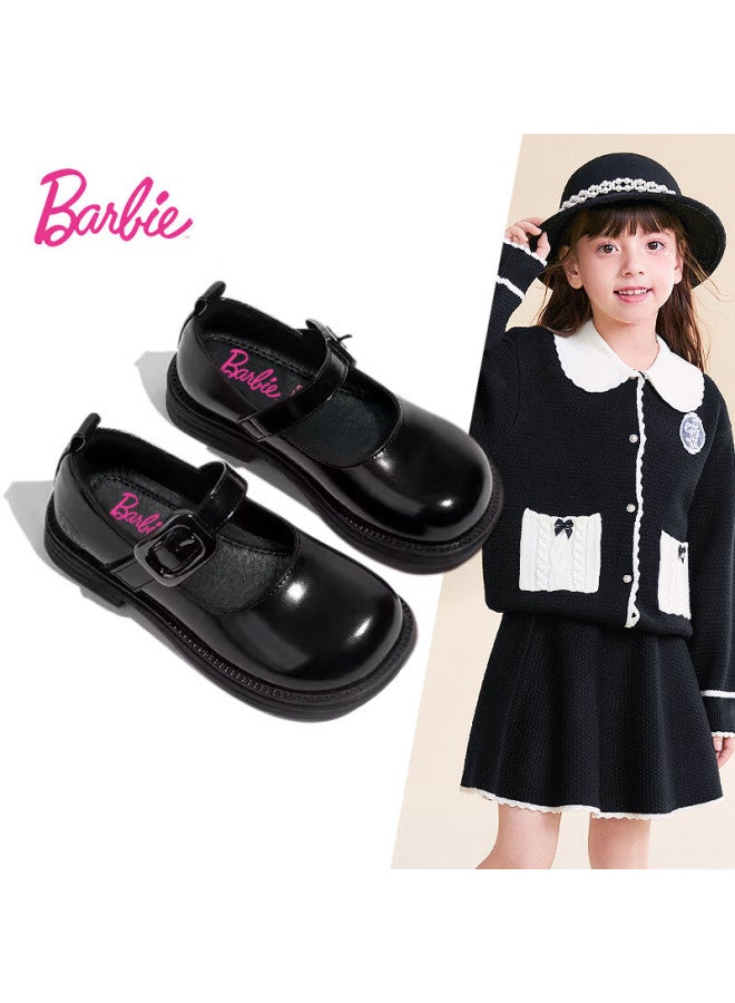 Barbie Babi Children's Shoes, Spring And Autumn Kids' Leather Shoes, Girls' Children's Day Black Leather Shoes, Performance Shoes, Da6267 Black, Size 31 - Image 1