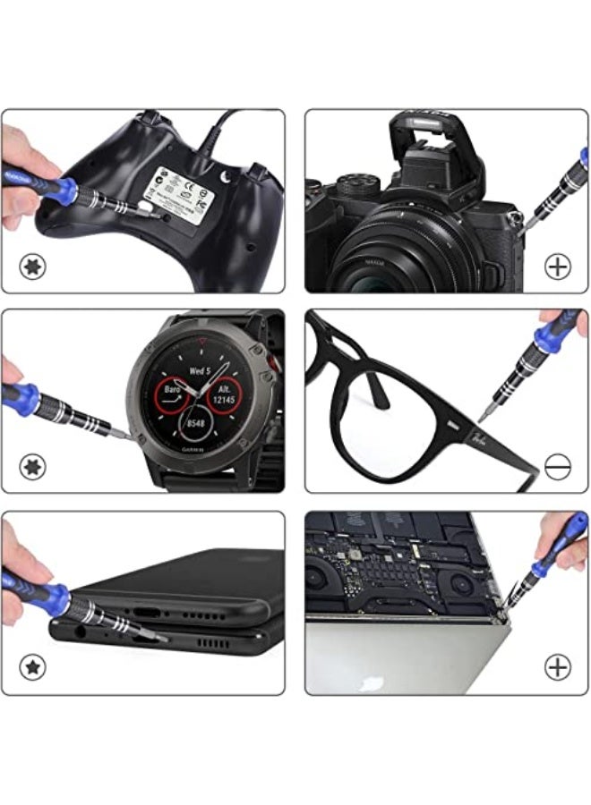 مجموعة مفكات دقيقة 115 في 1، تشمل مفكات مغناطيسية ومفكات كهربائية مع حقيبة محمولة لإصلاح الكمبيوتر والهواتف المحمولة وأجهزة الكمبيوتر الشخصي وآيفون والتابلت، باللون الأزرق. - Image 2