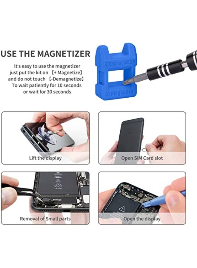 مجموعة مفكات دقيقة 115 في 1، تشمل مفكات مغناطيسية ومفكات كهربائية مع حقيبة محمولة لإصلاح الكمبيوتر والهواتف المحمولة وأجهزة الكمبيوتر الشخصي وآيفون والتابلت، باللون الأزرق. - Image 3