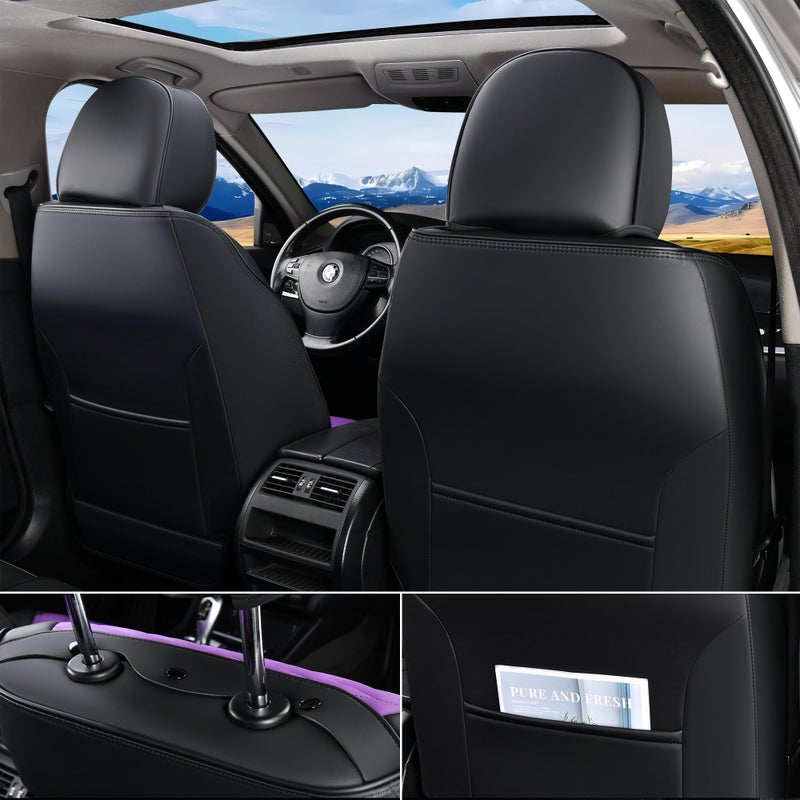 FLORICH Seat Covers for Cars, Waterproof Front Seat Covers, Purple Car Seat Covers 2 Pack, Universal Driver Seat Protector for Most Cars Trucks SUV - Image 3