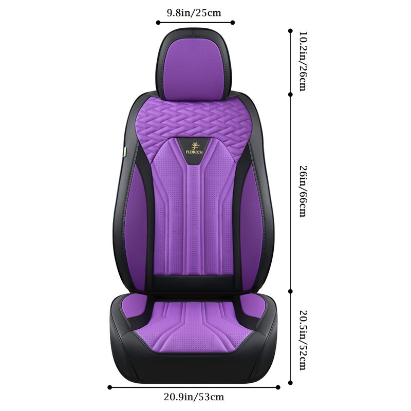 FLORICH Seat Covers for Cars, Waterproof Front Seat Covers, Purple Car Seat Covers 2 Pack, Universal Driver Seat Protector for Most Cars Trucks SUV - Image 2