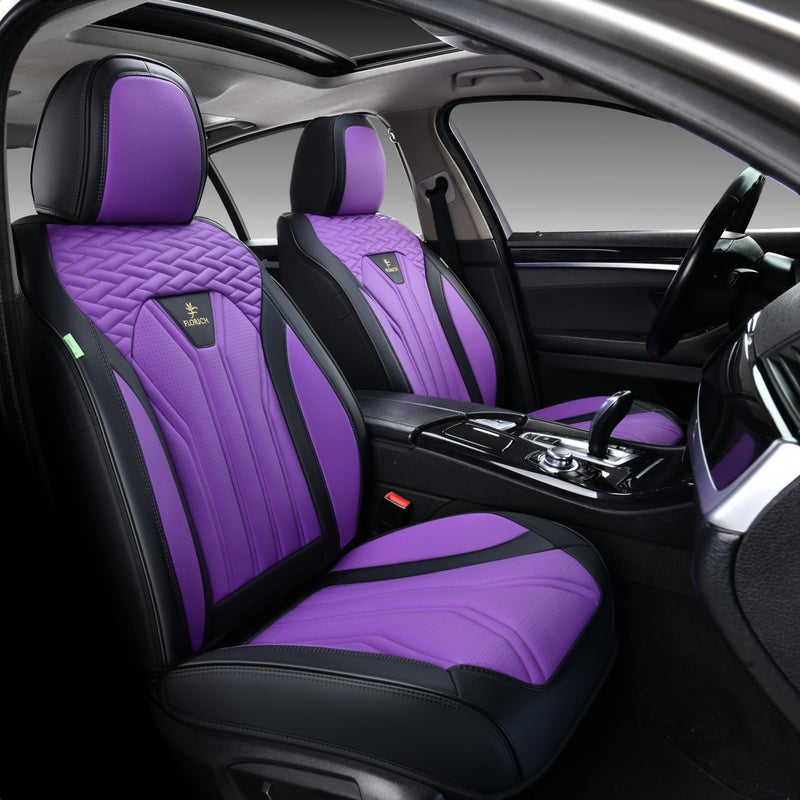 FLORICH Seat Covers for Cars, Waterproof Front Seat Covers, Purple Car Seat Covers 2 Pack, Universal Driver Seat Protector for Most Cars Trucks SUV - Image 1