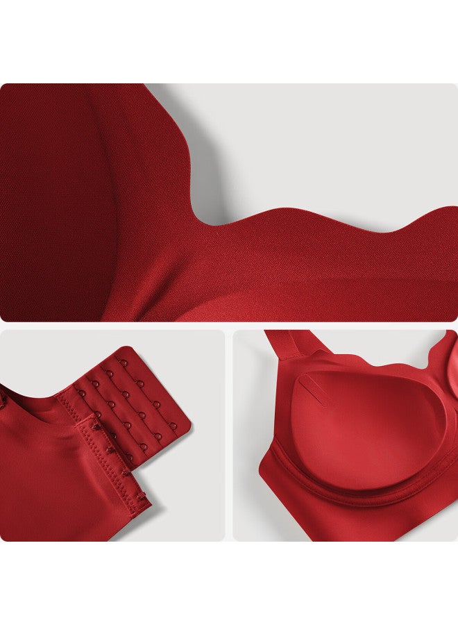 Youkeshu Women's Bra Small Chest Push-up Anti-sagging Side Support Large Chest Minimizing Seamless Wireless Bra Autumn New Arrival