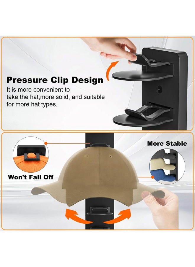 Fododo 2 Pack Hat Organizer for Baseball Caps, Hat Rack for Wall Hold Up 16 Hats, Strong Adhesive & Screw-in Cap Holder hat hangers for Closet Door & Bedroom - Image 4