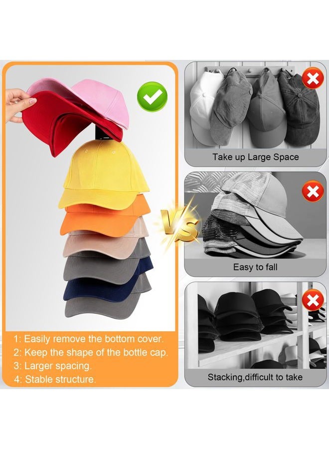 Fododo 2 Pack Hat Organizer for Baseball Caps, Hat Rack for Wall Hold Up 16 Hats, Strong Adhesive & Screw-in Cap Holder hat hangers for Closet Door & Bedroom - Image 5