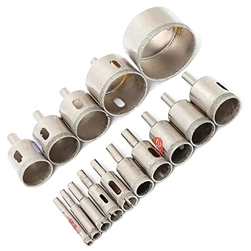 uptodateproducts uptodateproducts 15PCS Useful Diamond Coated Drill Bits Set Tile Marble Glass Ceramic Hole Saw 6mm50mm Tile Glass Brick Wall Wood Hole Opener  - Image 1