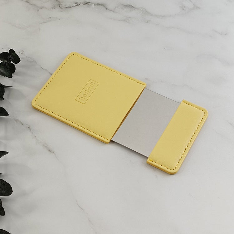 Japanese And Korean Ultra-Thin Portable Makeup Mirror Square Stainless Steel Beauty Mirror Pu Leather Makeup Mirror Gift Mirror - Image 5