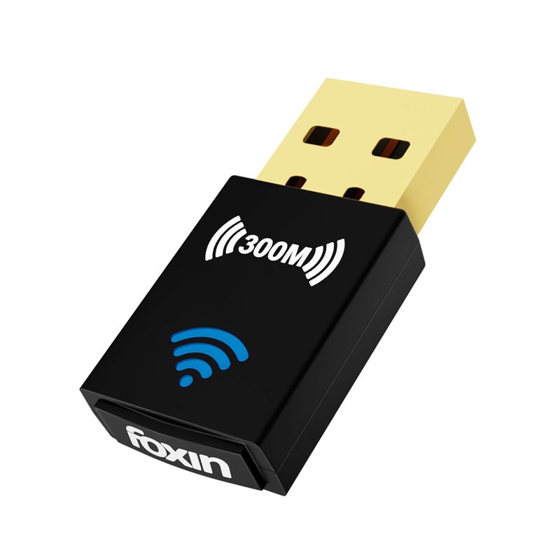 FOXIN Nano 300 mbps Wireless USB Wi-Fi Adapter for PC, Desktop, Laptop | Mini WiFi Dongle Compatible with Windows, Mac Os & Linux Kernel | Advanced Security WPA/WPA2 encryption Standards | 300 mbps - Image 1