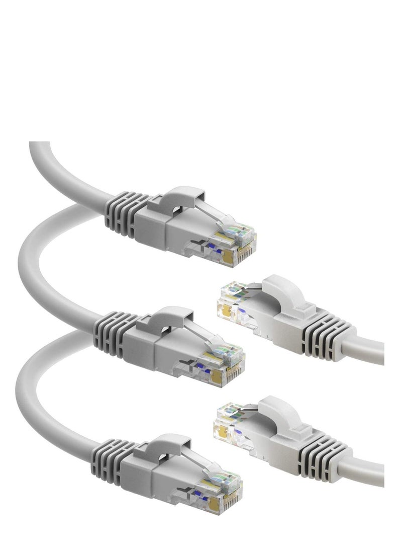 DKURVE 5 Pack Snagless 0.5M Short Cat6 Ethernet Cable Computer LAN Network Cord full copper Grey 