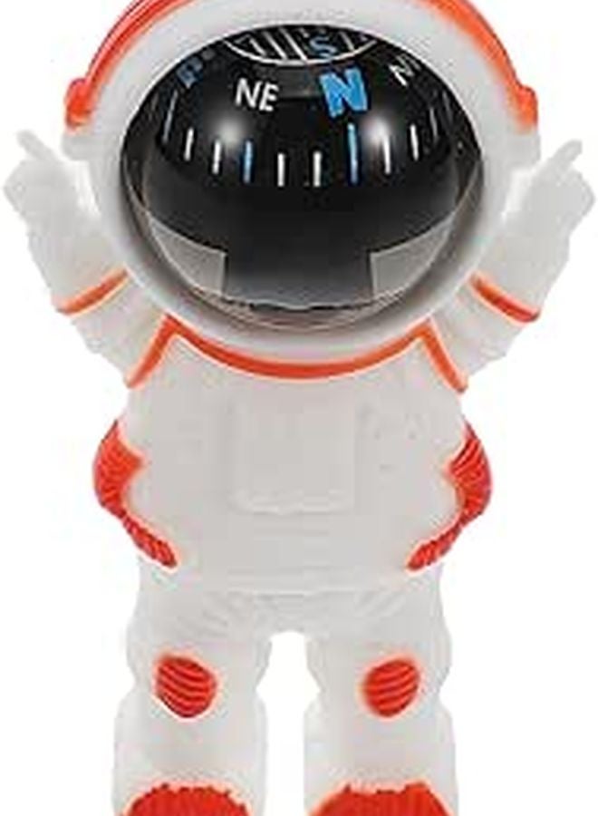 Astronaut Mini Car Compass Orange Portable Dashboard Mount Vehicle Navigation Decor - Image 1