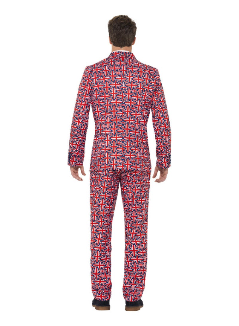 Union Jack Suit Red With Jacket Trouser And Tie Large