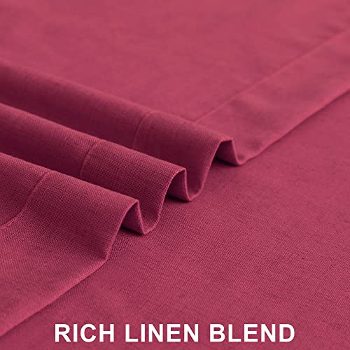 DANCURTON Hot Pink Curtains for Living Room 84 Inch Length 2 Panels Set Back Tab Pocket Semi Sheer Linen Boho Vibrant Bright Colored Girls Curtains for Bedroom Princess Decor Raspberry Fuchsia Magenta Red 52x84 - Image 5