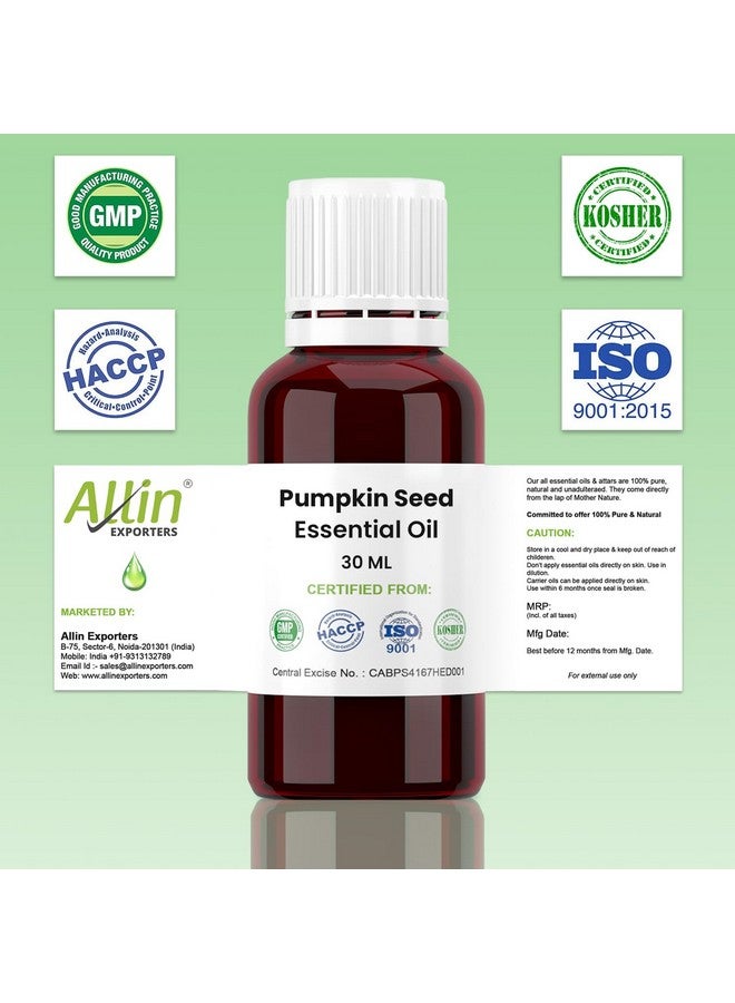 Allin Exporters Pumpkin Seed Oil Natural Undilluted Therapeutic Grade for Haircare and Healthier Skin (30 ML) - Image 5