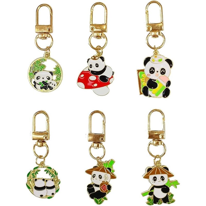6Pcs Adorable Key Chains Women Cute Keychains Pack, Personalized Bag Charm Enamel Anime Cartoon Charms For Purse - Image 1