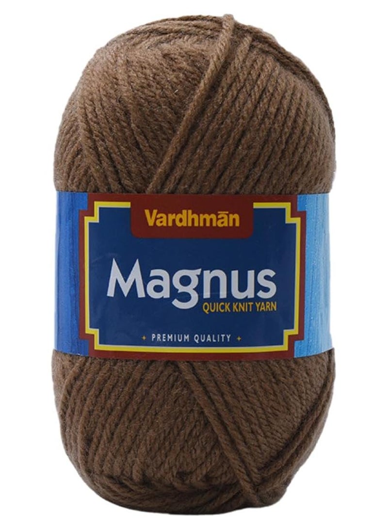 Vardhman Threads Vardhaman Magnus Acrowool Acrylic Hand Knitting and Crochet Yarn. Pack of 1 Ball - 100Gms. Shade No - 013,Brown, 4 ply - Image 1