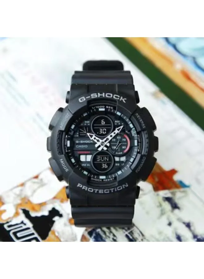 جي شوك Men's Analog-Digital Display Watch With Black Resin Strap - GA-140-1A1DR