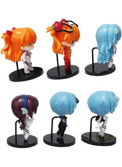 General 6PCS Q Edition Neon Genesis Evangelion Figure, Cute Asuka Figure Ayanami Rei Figure Maboshi Cake Decorator Decoration, Outstanding Action Figure Statue Series Birthday Gift for Kids  - Image 3