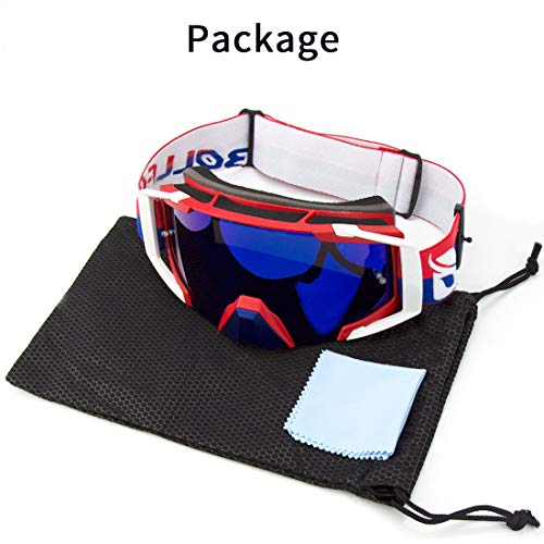 Zdatt Motocross Riding Goggles Dirt Bike ATV Motorcycle Gafas Anti-UV Motorbike Off Road Ski Goggles Anti-Slip Strap Nose Cover Men Women Fit Glasses & Helmet - Image 5