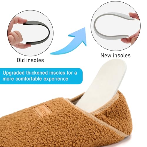 ANLUKE Slipper for Women Men Slipper Socks Fuzzy House Shoes Rubber Sole Slip On Soft-Lightweight Non Slip Indoor/Outdoor Brown 38/39 - Image 4