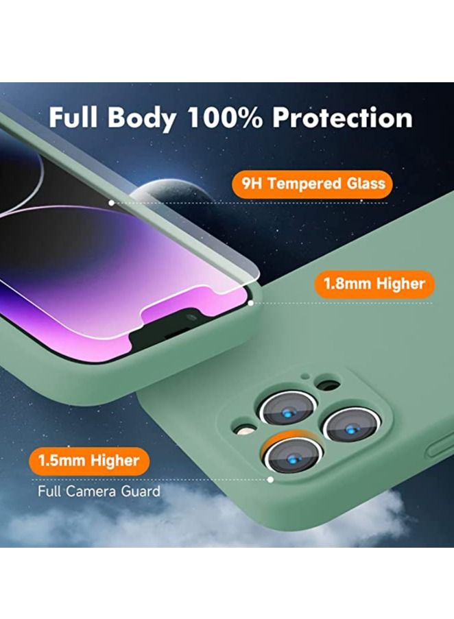 iPhone 14 Pro Max + 2 Pack Tempered Glass Screen Protector Magsafe Case Silicone Phone Case with Microfiber Lining for iPhone 14 Pro Max 6.7 inch 2022 - Image 5