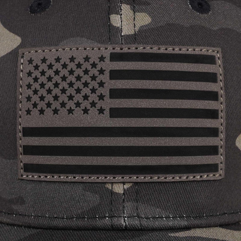 MixYoke American Flag Trucker Hat - Snapback Hats for Men Women Baseball Cap - Breathable Mesh & Adjustable Fit for Casual Wear-Dark Camo - Image 4