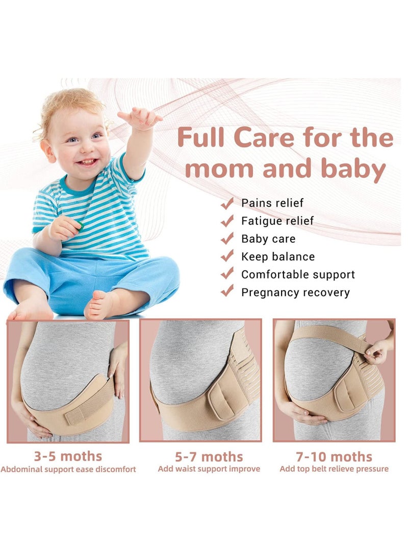 Captaintech Belly Band for Pregnancy,2-in-1 Belly Band Support Maternity Belt Pregnancy Belly Band Waist Abdominal Back Belly Band Support Brace Adjustable Breathable Belly Support Care Pregnancy(L)  - Image 3