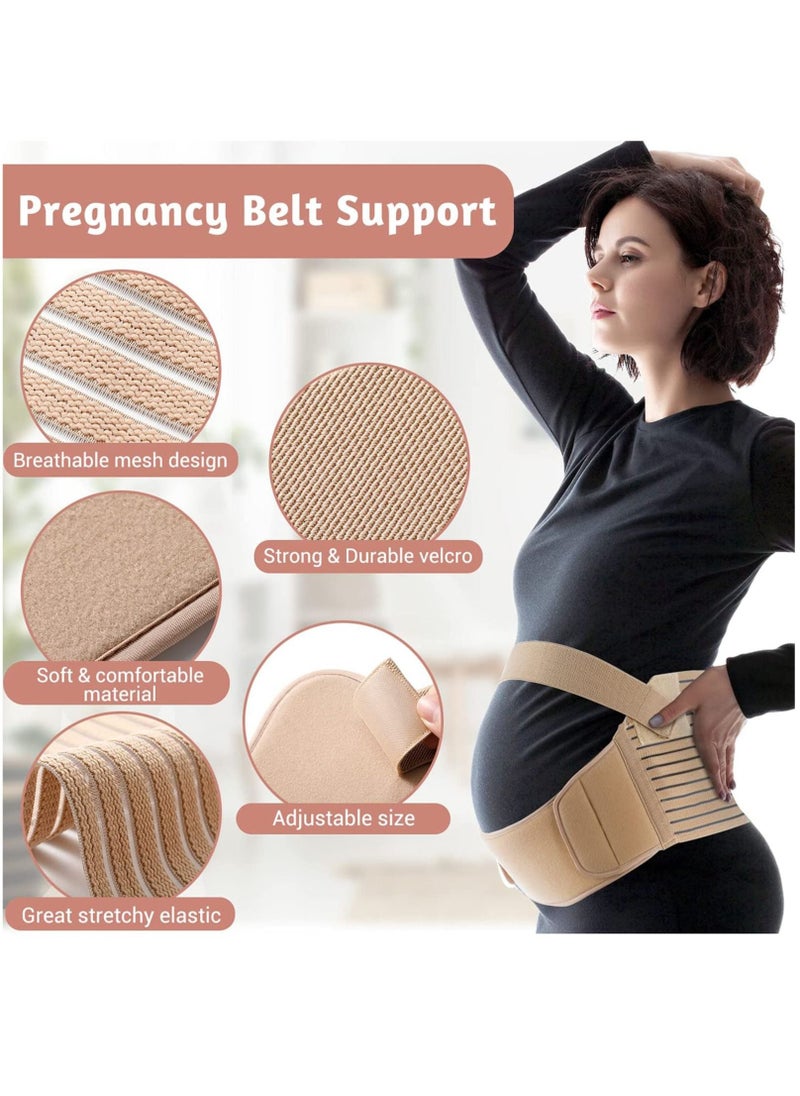 Captaintech Belly Band for Pregnancy,2-in-1 Belly Band Support Maternity Belt Pregnancy Belly Band Waist Abdominal Back Belly Band Support Brace Adjustable Breathable Belly Support Care Pregnancy(L)  - Image 2