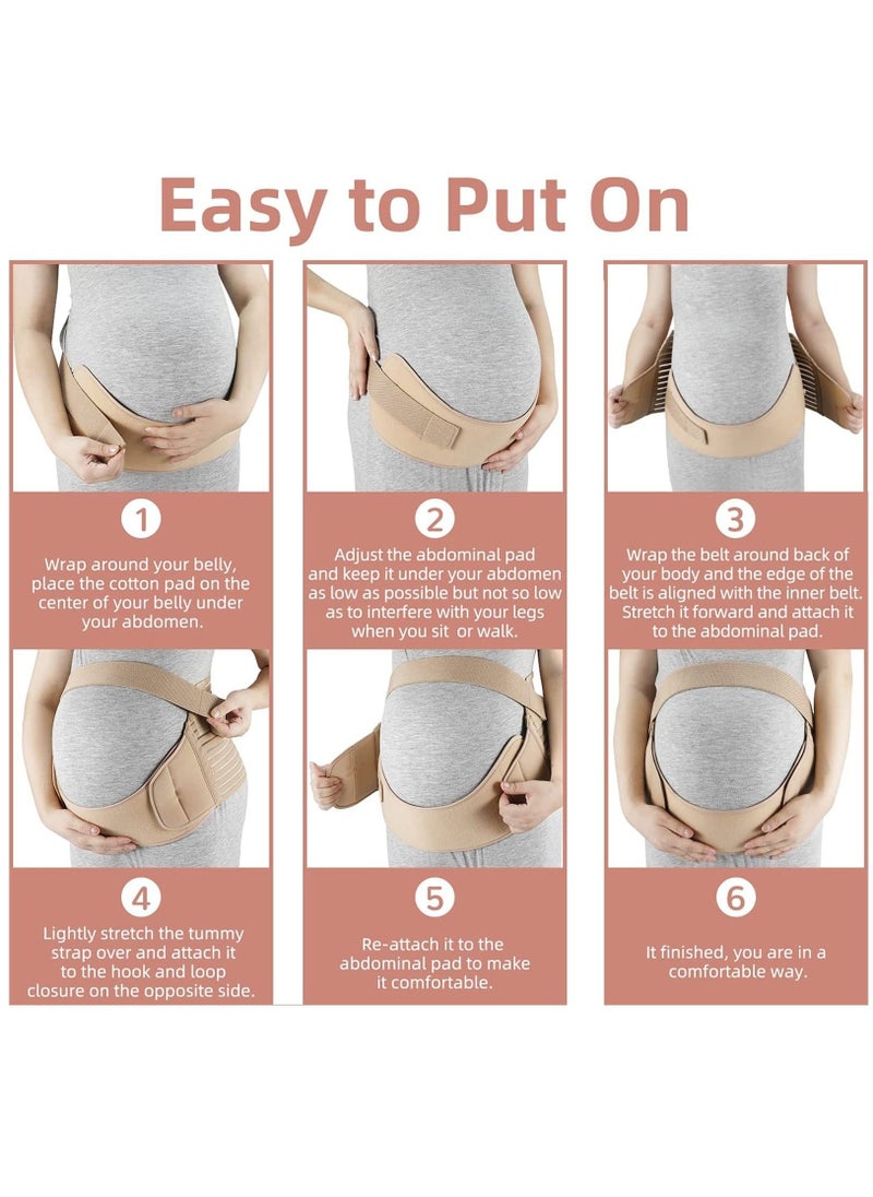 Captaintech Belly Band for Pregnancy,2-in-1 Belly Band Support Maternity Belt Pregnancy Belly Band Waist Abdominal Back Belly Band Support Brace Adjustable Breathable Belly Support Care Pregnancy(L)  - Image 5