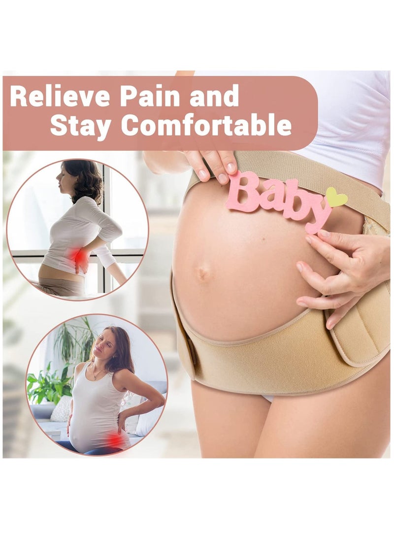 Captaintech Belly Band for Pregnancy,2-in-1 Belly Band Support Maternity Belt Pregnancy Belly Band Waist Abdominal Back Belly Band Support Brace Adjustable Breathable Belly Support Care Pregnancy(L)  - Image 4