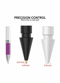 KASTWAVE Replacement Tips for Apple Pencil, 2 Pack Compatible with Apple Pencil 2nd Gen and 1st Gen, No Wear Out Fine Point Precise Control Pen Like Nibs for Apple Pencil (Black 1.8mm)  - Image 4
