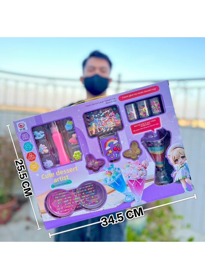Stall Agency Enrollment Gift Box Children's Simulation Kitchen Play House Toys Dress Up Accessories Set Girls Toys-Specifications:6667 Cream Gel Ice Cream Dessert Cup [big Gift Box]] - Image 1