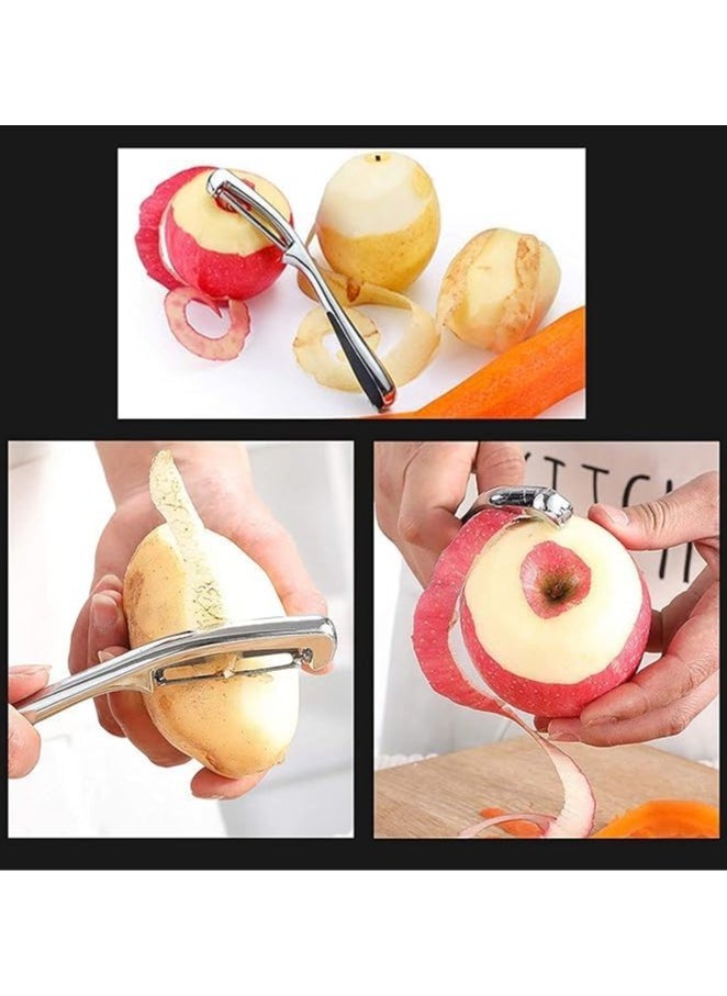 QSHOP Vegetable and Potato Peeler for Kitchen 2 Pack, Premium Stainless Steel Y-Shaped Rotating Peeler for Vegetables, Potatoes, Carrots, Fruits, Ergonomic Non-Slip Handle and Sharp Blade,  - Image 4