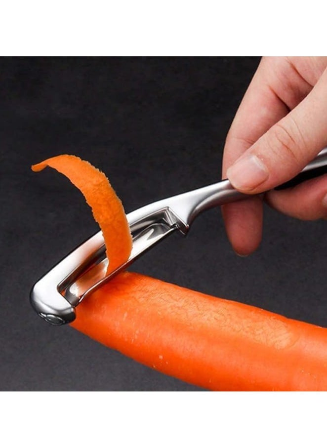 QSHOP Vegetable and Potato Peeler for Kitchen 2 Pack, Premium Stainless Steel Y-Shaped Rotating Peeler for Vegetables, Potatoes, Carrots, Fruits, Ergonomic Non-Slip Handle and Sharp Blade,  - Image 5