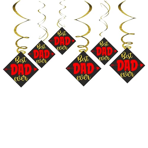Balloonistics Best Dad Ever Ceiling Swirl Decorations Birthday Cutout Festive Party Supplies Decorations Event Party (Pack of 6 Swirls and Cutouts) - Image 2