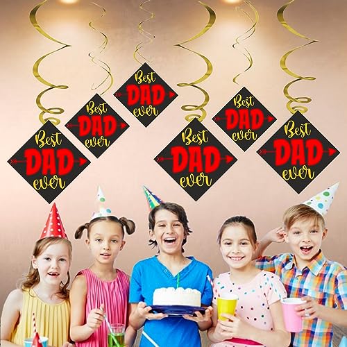 Balloonistics Best Dad Ever Ceiling Swirl Decorations Birthday Cutout Festive Party Supplies Decorations Event Party (Pack of 6 Swirls and Cutouts) - Image 3