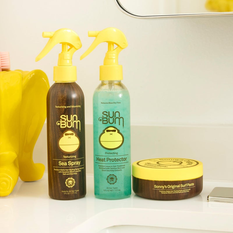Sun Bum بخاخ واقي من الحرارة من صن بوم - علاج للشعر يترك في الشعر يحمي من تصفيف الحرارة والرطوبة المسببة للتجاعيد - يقلل من وقت تجفيف الشعر - نباتي وخالي من القسوة - يحمي من الأشعة فوق البنفسجية - 6 أونصات - Image 3
