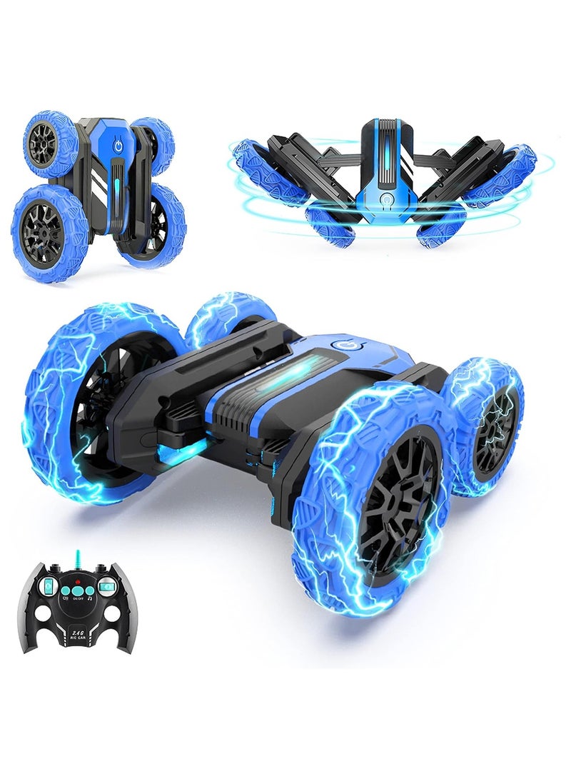 Remote Control Car - Double Sided RC Stunt Car, 360 Flip Spinning RC Cars with Bright Lights, Outdoor All Terrain Rechargeable Electric Car - Image 1