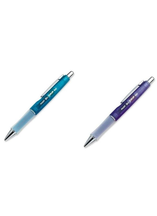 PIL Pilot Dr. Grip Refillable & Retractable Gel Ink Rolling Ball Pen, Fine Point, Purple Barrel, Black Ink (36261) & Blue Barrel, Black Ink, Single Pen (36260)  - Image 1