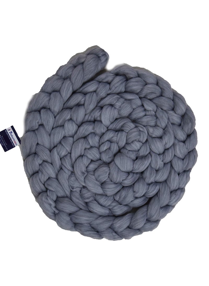 BabyMoon BabyMoon Braided Knit Throw Braided Rug Blanket, Basket Filler Born Baby Photography Photoshoot Props  - Image 2