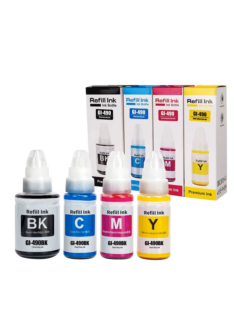 INK Compatible ink 490 590 For Pixma G1400 G1410 G1411 G2400 G2410 G2411 G3400 G3410 G3411 G3416 G4000 Printers. Black 135ML Cyan Yellow Magenta 70ML. - Image 3