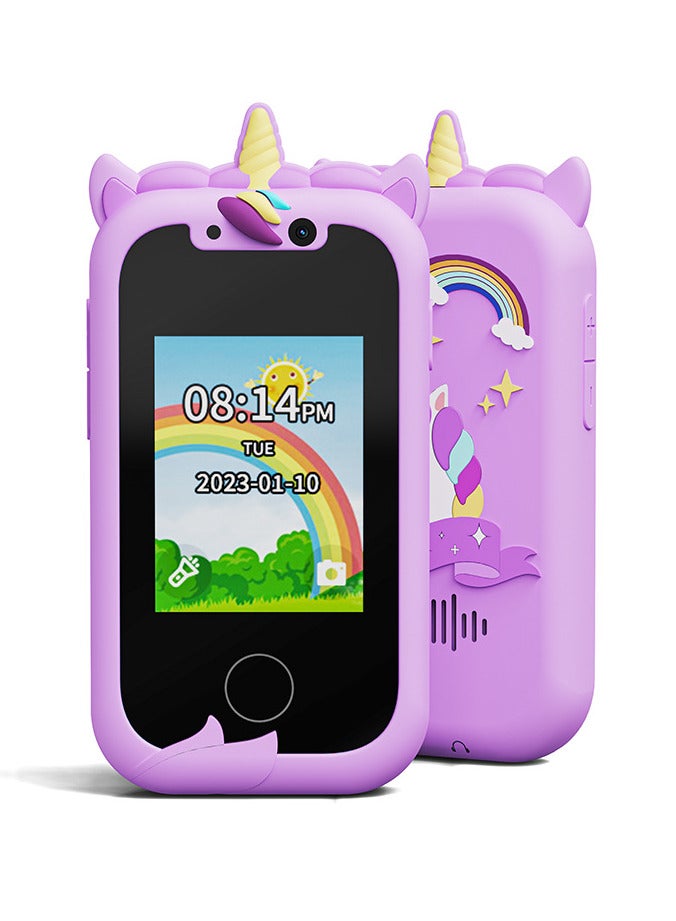 TNGames Unicorn Kids Smartphone Toy for Boys & Girls Aged 3-8 | Early Education Learning Toy | Dual Camera + 64GB Expandable Storage | Puzzles/MP3 Music/Games | 2-Year Warranty Birthday Gift-Purple - Image 2