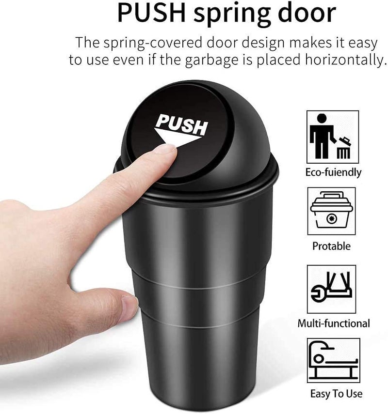 Radiant Plastic Car Dustbin | Press-Top Dustbin For Car |Trash Bin | Car Bin Mini | Portable Trash Can, Home, Office (Black) - Image 5