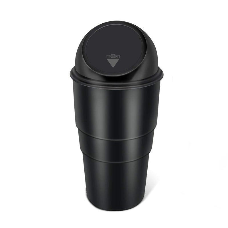 Radiant Plastic Car Dustbin | Press-Top Dustbin For Car |Trash Bin | Car Bin Mini | Portable Trash Can, Home, Office (Black) - Image 1