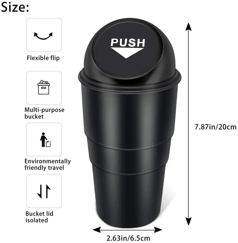 Radiant Plastic Car Dustbin | Press-Top Dustbin For Car |Trash Bin | Car Bin Mini | Portable Trash Can, Home, Office (Black) - Image 4