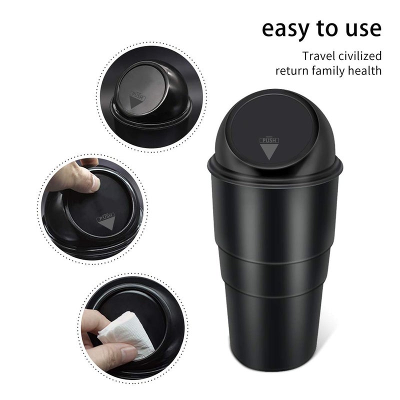 Radiant Plastic Car Dustbin | Press-Top Dustbin For Car |Trash Bin | Car Bin Mini | Portable Trash Can, Home, Office (Black) - Image 3